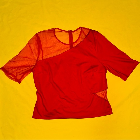 Sunday in Brooklyn Ponte Mesh Mix Top - Picture 2 of 9